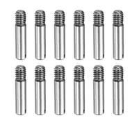 sourcing map 12 Pcs M4 x 12mm Slotted Cylindrical Pins, 304 Stainless Steel Dowel External Thread Locating Parallel Pins Shelf Support Peg Pin for Furniture Installation, DIY Project