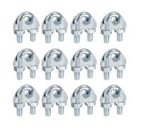 sourcing map 12 Pcs M8 Steel Wire Rope Clip Clamps, 5/16" Wire Rope U-Bolt Cable Clamps Saddle Fastener FOR Wire Rope Rigging Tent Rope Guardrail System
