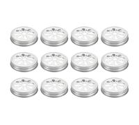 sourcing map 12 Pcs Mason Jar Lids 70mm Regular Mouth Canning Lids with Straw Hole for Drinking, Mason, Ball, Canning Jar