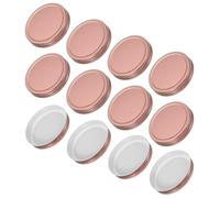 sourcing map 12 Pcs Mason Jar Lids, Colored Tinplate Canning Lids with Label for Regular Mouth Mason Jar for Fermenting Pickling Meal Prep Freezing, Preserving, Rose Gold(86mm)