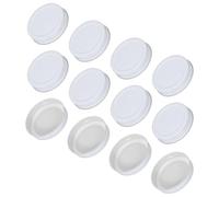 sourcing map 12 Pcs Mason Jar Lids, Colored Tinplate Canning Lids with Label for Regular Mouth Mason Jar for Fermenting Pickling Meal Prep Freezing, Preserving, White(70mm)