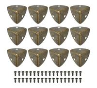sourcing map 12 Pcs Metal Edge Guard, 23mm Decorative Box Corner Cover, Furniture Corner Edges Protector with Mounting Screws, Bronze