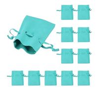 sourcing map 12 Pcs Microfiber Jewelry Pouch 3.5 × 2.7 Inch, Mini Jewelry Bags with Drawstring for Small Jewelry Gift Bag Bulk Necklace Earrings Bracelet, Blue