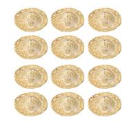 sourcing map 12 Pcs Mini Straw Hats 1.8 Inch Knitting Miniature Straw Hats Tiny Dollhouse Mini Cowboy Cute Woven Cap for DIY Craft Costume Decoration Jewelry Accessory, Wood Color