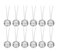 sourcing map 12 Pcs Mirror Disco Ball Necklaces 1.6" Bulk Disco Ball Costume Necklaces 70s Disco Party Necklace Women Decoration for Dance Supplies Stage Props Jewelry Accessories, Silver