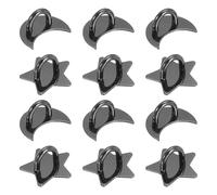 sourcing map 12 Pcs Phone Finger Grip Hook, 25/17mm Adhesive Metal Star/Moon Phone Hook for Case Tablet DIY Hanging Accessories Stand Decor, Black