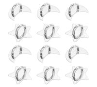 sourcing map 12 Pcs Phone Finger Grip Hook, 25/17mm Adhesive Metal Star/Moon Phone Hook for Case Tablet DIY Hanging Accessories Stand Decor, Silver