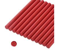 sourcing map 12 Pcs Red Cylinder Sealing Wax Stick Glue Gun Wax Seal Rod Craft Adhesive Waxing for Letter Seal Wax Stamp,Wedding Invitations, Packaging Decoration