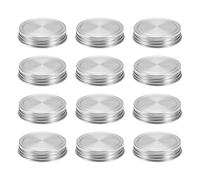 sourcing map 12 Pcs Regular Mouth Mason Jar Lids, 70mm Stainless Steel Mason Canning Jar Lids with Airtight Seal, Mason Storage Covers Caps, Rose Gold