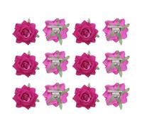 Sourcing Map 12 Pcs Rose Red Floral Hair Clips, 7 cm x 7 cm, For Adult Women, 30 Count