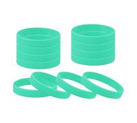 sourcing map 12 Pcs Rubber Bracelets, Unisex Silicone Bracelet Colored Elastic Sports Wristbands for Adults Teen Sports Team Games Parties Fashion Decorations, Bean Green