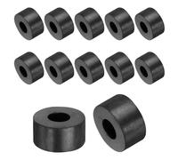 sourcing map 12 Pcs Rubber Spacers 20mm OD x 8mm ID x 10mm Height Round Anti Vibration Spacer Rubber Bushing