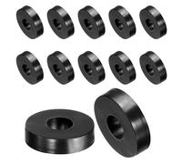 sourcing map 12 Pcs Rubber Spacers 27mm OD x 10mm ID x 6mm Height Round Anti Vibration Spacer Rubber Bushing
