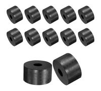 sourcing map 12 Pcs Rubber Spacers 50mm OD x 15mm ID x 30mm Height Round Anti Vibration Spacer Rubber Bushing