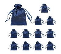 sourcing map 12 Pcs Satin Gift Bags with Drawstring, 5.1" x 7.1" Party Favor Bags Wedding Favor Bags Jewelry Drawstring Pouch Mini Gift Wrap Bags for Wedding Birthday Candy, Navy Blue