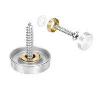 sourcing map 12 Pcs Screw Covers Caps, Stainless Steel Mirror Screws Decorative Caps Cover Nails, Mirror Screws Fasteners for Sign Advertising Hardware Construction, 20mm Diameter, Silver