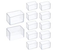 sourcing map 12 Pcs Silicone Chair Leg Floor Protectors 1.2 x 2 Inch Non-Slip Chair Leg Caps Covers, Rectangle Furniture Leg Protectors for Hardwood Floors Reduce Noise and Scratches, Clear