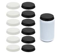 sourcing map 12 Pcs Silicone Soda Can Lids, Silicone Soda Can Cover Leak-proof Reusable Beer Caps Saver Fits Standard Cans for Beverage Soft Drink, Black/White