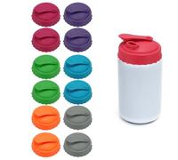 sourcing map 12 Pcs Silicone Soda Can Lids, Silicone Soda Can Cover with Straw Openings Leak-proof Reusable Beer Caps Saver for Beverage Soft Drink, 6 Colors