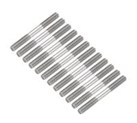 sourcing map 12 Pcs Silver Pushrod Connector Linkage, M3 Threaded Rod 304 Stainless Steel Double End RC Servo Push Rods for RC Airplane Car Boat Helicopter DIY Model Parts, 30mm/1.18"
