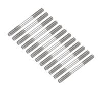 sourcing map 12 Pcs Silver Pushrod Connector Linkage, M3 Threaded Rod 304 Stainless Steel Double End RC Servo Push Rods for RC Airplane Car Boat Helicopter DIY Model Parts, 35mm/1.38"