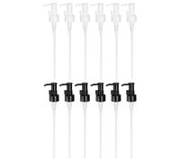 sourcing map 12 Pcs Soap Dispenser Pump Heads, Lotion Hand Soap Dispensers Top Pumps Replacement Clip-on Pumphead for Standard 24/410 Thread Size Lotion Shampoo Bottle in Kitchen, Black/White