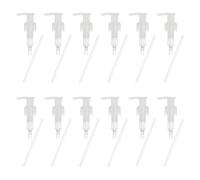 sourcing map 12 Pcs Soap Dispenser Pump Heads Soap Dispensers Top Pumps Replacement Switch Pumphead for Standard 24/410 Neck Size Lotion Shampoo Bottle, Transparent