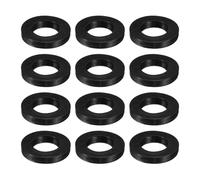 sourcing map 12 Pcs Solid Nitrile Rubber Flat Washer DN25 1-1/2" OD x 1" ID x 1/4" Thickness Large Washers O Ring Sealing Gaskets, Industrial Flat Rubber Spacer, Black