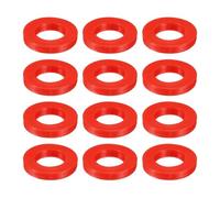 sourcing map 12 Pcs Solid Silicone Flat Washer DN25 1-3/8" OD x 1" ID x 1/4" Thickness Large Washers O Ring Sealing Gaskets, Industrial Flat Silicone Spacer, Red