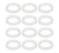 sourcing map 12 Pcs Solid Silicone Flat Washer DN25 1-3/8" OD x 1" ID x 1/4" Thickness Large Washers O Ring Sealing Gaskets, Industrial Flat Silicone Spacer, White