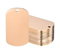 sourcing map 12 Pcs Square Blank Metal Tags 40x24mm Engraving Stamping Blanks, Rose Gold
