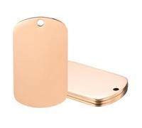 sourcing map 12 Pcs Square Blank Stamping Tag 40x24mm, Rose Gold