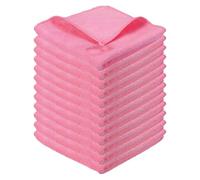 sourcing map 12 Pcs Square Hand Towels, 11.8 x 11.8 Soft Microfiber Hanging Hand Towel with Hanging Loop Highly Absorbent Kitchen Towels for Home Bathroom Kitchen Cleaning Supplies, Dark Pink