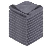 sourcing map 12 Pcs Square Hand Towels, 30 x 30 cm Soft Microfiber Hanging Hand Towel with Hanging Loop Highly Absorbent Kitchen Towels for Home Bathroom Kitchen Cleaning Supplies, Gray
