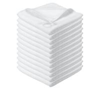 sourcing map 12 Pcs Square Hand Towels, 30 x 30 cm Soft Microfiber Hanging Hand Towel with Hanging Loop Highly Absorbent Kitchen Towels for Home Bathroom Kitchen Cleaning Supplies, White