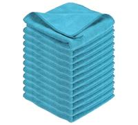 sourcing map 12 Pcs Square Hand Towels, 30 x 30 cm Soft Microfiber Hanging Hand Towel with Hanging Loop Highly Absorbent Kitchen Towels for Home Bathroom Kitchen Cleaning Supplies, Light Blue