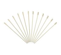 sourcing map 12 Pcs Stainless Steel Cocktail Picks, 4.33" Martini Picks Fruit Sticks Metal Skewers Reusable for Drinks Olives Appetizers Fruit Decorative, Gold (Square Column/Cylinder)