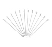 sourcing map 12 Pcs Stainless Steel Cocktail Picks, 4.33" Martini Picks Fruit Sticks Metal Skewers Reusable for Drinks Olives Appetizers Fruit Decorative, Silver (Square Column/Cylinder)