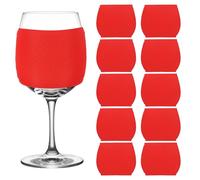 sourcing map 12 Pcs Sublimation Blank Wine Glass Sleeves, Reusable Neoprene Insulated Wine Glass Cover Protector for Cold Drinks Sublimation Ornaments Supplies, Red