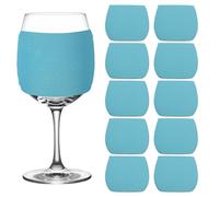 sourcing map 12 Pcs Sublimation Blank Wine Glass Sleeves, Reusable Neoprene Insulated Wine Glass Cover Protector for Cold Drinks Sublimation Ornaments Supplies, Blue