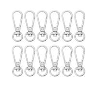 sourcing map 12 Pcs Swivel Clasp Hooks, 0.39 Inch D Ring Swivel Purse Clips for Handbag, Purse Strap Hardware for Bag Making, Push Gate Lobster Clasp, Silver