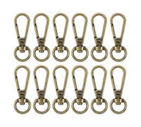 sourcing map 12 Pcs Swivel Clasp Hooks, 0.39 Inch D Ring Swivel Purse Clips for Handbag, Purse Strap Hardware for Bag Making, Push Gate Lobster Clasp, Bronze