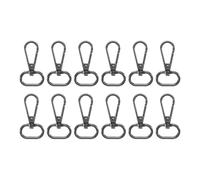 sourcing map 12 Pcs Swivel Clasp Hooks, 0.79 Inch D Ring Swivel Purse Clips for Handbags, Purse Strap Hardware for Bag Making, Push Gate Lobster Clasp, Grey