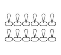 sourcing map 12 Pcs Swivel Clasp Hooks, 1.02 Inch D Ring Swivel Purse Clips for Handbags, Purse Strap Hardware for Bag Making, Push Gate Lobster Clasp, Grey