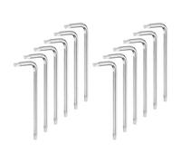 sourcing map 12 Pcs T10 Security Anti Tamper Proof Torx Star Key Bit 2.3" Long Arm L-Shaped Torx Hex Key Wrench 6 Points Spanner Carbon Steel Hand Tool for Automotive Home Repairs, Silver