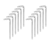sourcing map 12 Pcs T15 Security Anti Tamper Proof Torx Star Key Bit 2.2" Long Arm L-Shaped Torx Hex Key Wrench 6 Points Spanner Carbon Steel Hand Tool for Automotive Home Repairs, Silver