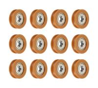 sourcing map 12 Pcs U Type Groove Nylon Plastic Guide Bearing 10x43.5x13mm, U Type Pulley Roller Wheel Bearing Roller Wheels, (Light Brown)