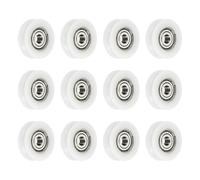 sourcing map 12 Pcs U Type Groove Nylon Plastic Guide Bearing 5x23.5x7mm, U Type Pulley Roller Wheel Bearing Roller Wheels, (White)