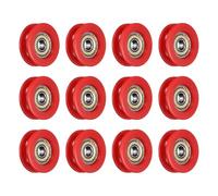 sourcing map 12 Pcs U Type Groove Plastic Guide Bearing 6x30.8x10.3mm, U Type Pulley Roller Wheel Bearing Roller Wheels, (Red)