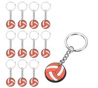 sourcing map 12 Pcs Volleyball Keychain Bulk, Volleyball Keychains with Metal Ring Backpack Charm Team Gifts Sports Party Favors, Orange White